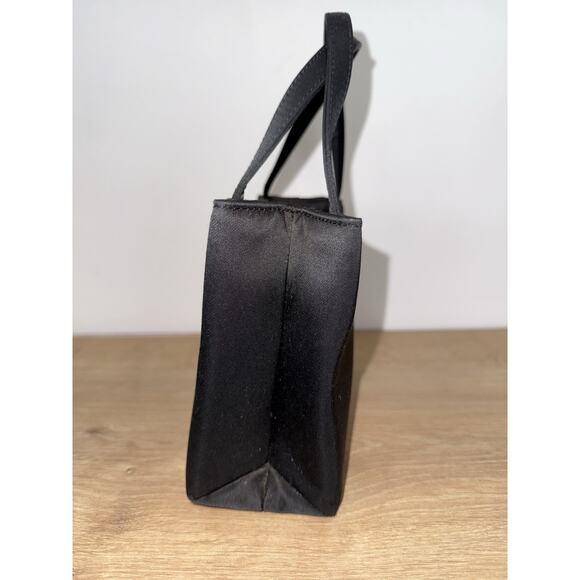 Kate Spade Vtg Black Satin Evening Bag Formal Chic Classic Preppy Wedding Iconic - Picture 3 of 11